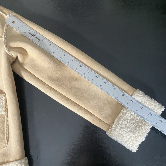Marine Layer Quebec Sherpa Jacket XS Faux Suede Faux Shearling 70s Yellowstone - Picture 13 of 14